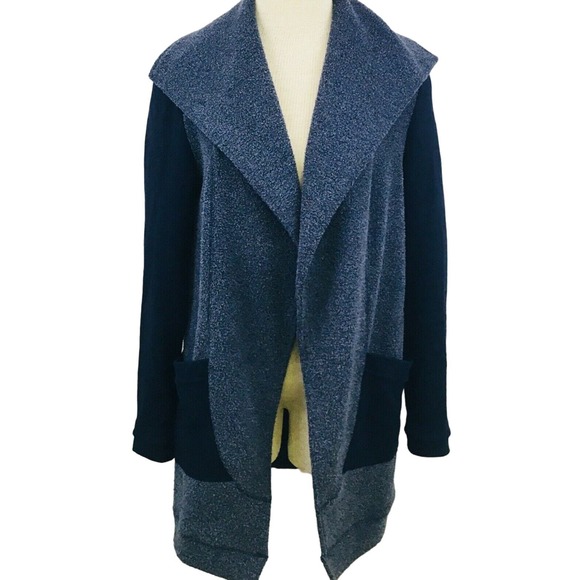 Womens‎ S Saturday Sunday Blue Open Wrap Cardigan Boucle Oversize Anthropologie - Picture 1 of 9